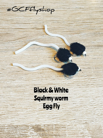 Squirmy Worm Black & White Egg Fly
