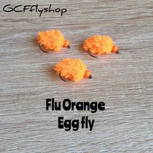 Egg Fly Flu Orange x 3 (Barbless)