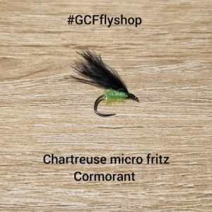 Chartreuse Micro Fritz Cormorant Fly x 3 barbed