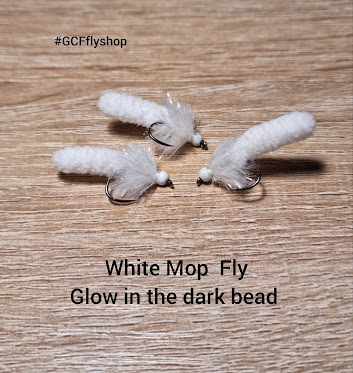 white mop fly glow in the dark bead