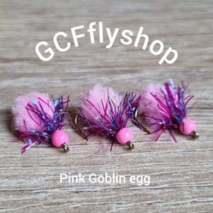 Pink Goblin egg fly Barbless x 3.
