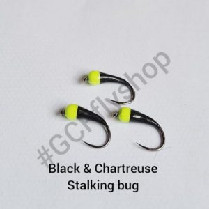 Black & Chartreuse stalking bug Barbed x 3