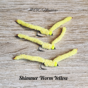 The Very Yellow Shimmer Worm x 3