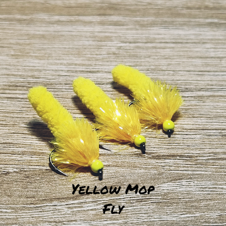 Yellow Mop Fly x 3 Barbless.