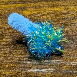 Teal Blue & Olive Mop Fly x 3 barbless.