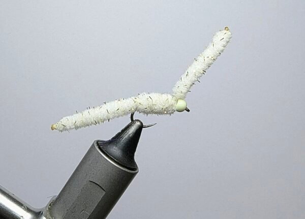White Shimmer Worm x 3 Barbless