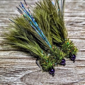 Purple Bead 6mm Olive Fritz x 3 (Barbless)