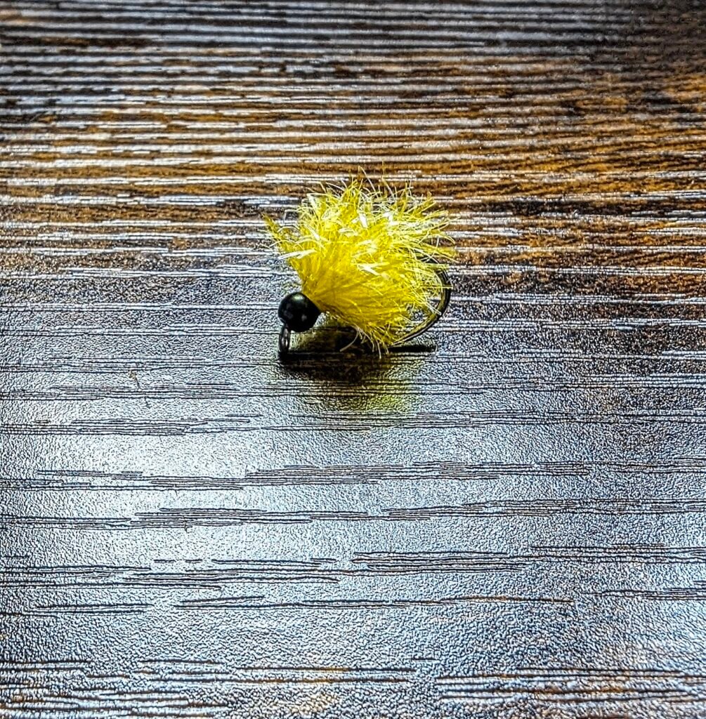 Sunburst Yellow UV Blob x 1 barbless.