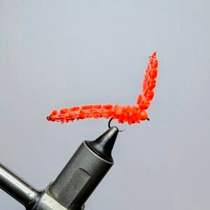 Glow in the Dark Chenille Fire Orange Worm.