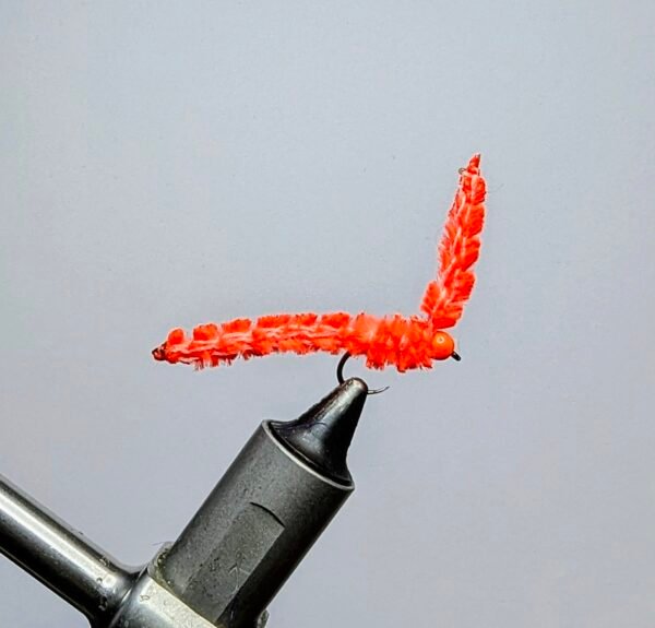 Glow in the Dark Chenille Fire Orange Worm.