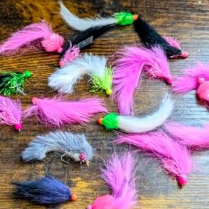Mixed sizes of Zonkers/Bunny Leeches x 17 Barbed