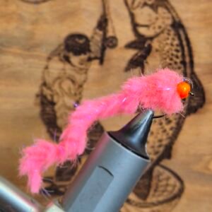 Watermelon egg-it UV Worm x 1 Barbless.