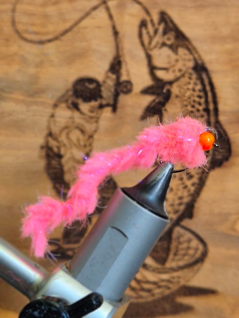 Watermelon egg-it UV Worm x 1 Barbless.