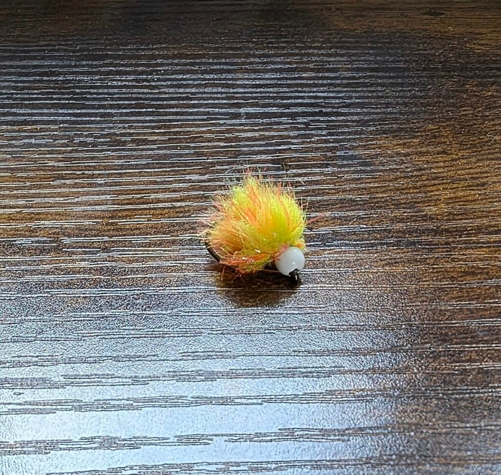 Fruit Salad  White Bead Head Egg Fly x 1 Barbless.