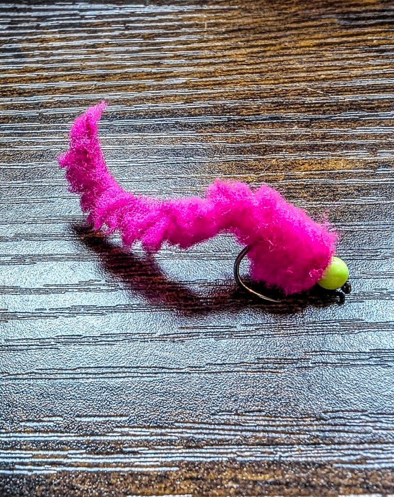 Hot Pink Egg Worm x 1 Barbless.
