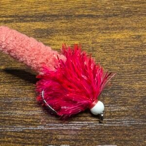 Hot Pink Menace Glow in the Dark Bead Head Mop Fly.