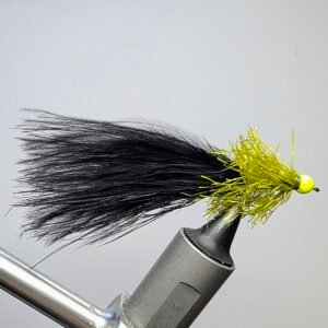 Olive Straggle Fritz Yellow Bead head.