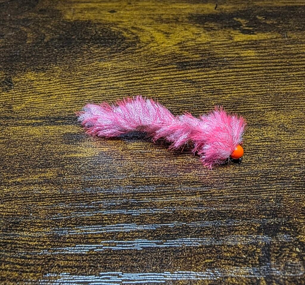 Raspberry Ripple MC Egg-it Worm x 1 Barbless.