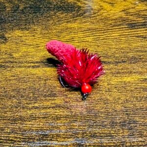 Shimmer Blood Red Mop Fly.
