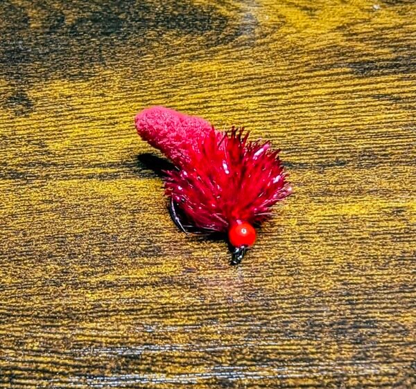 Shimmer Blood Red Mop Fly.
