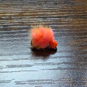 Watermelon & Orange Bead Head Egg Fly.