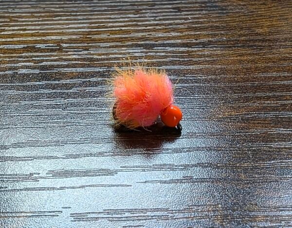 Watermelon & Orange Bead Head Egg Fly.