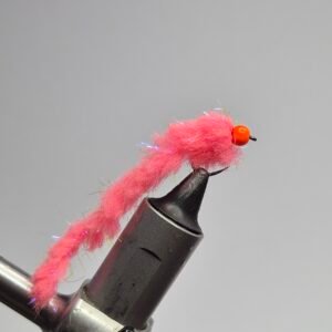Watermelon egg-it UV Worm Barbless.