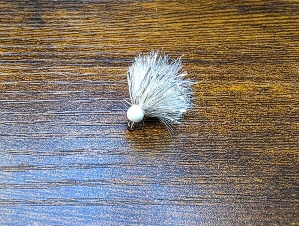 White Shimmer Blob White Bead Head.