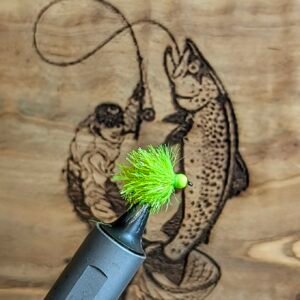 Chartreuse Blob barbless.