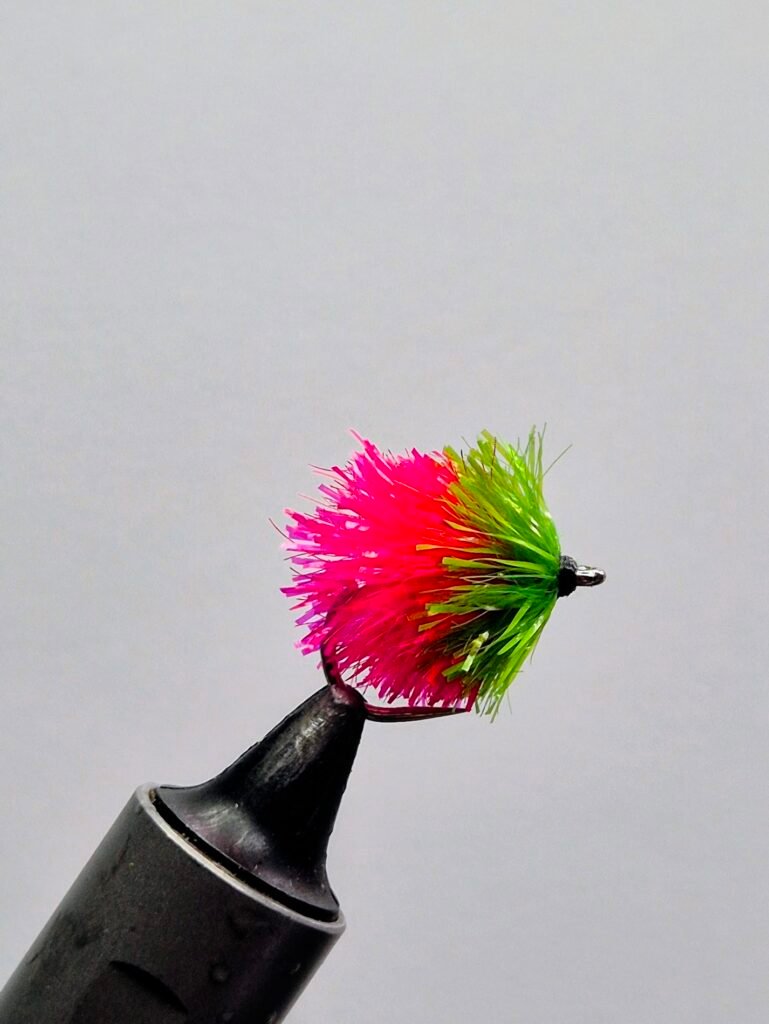 Hot Coral & Hulk Blob Barbless.