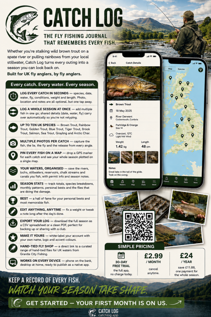 Catch Log — Your UK Fly Fishing Journal.