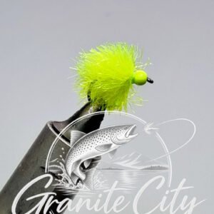 Chartreuse Beaded Blob Fly Barbless.