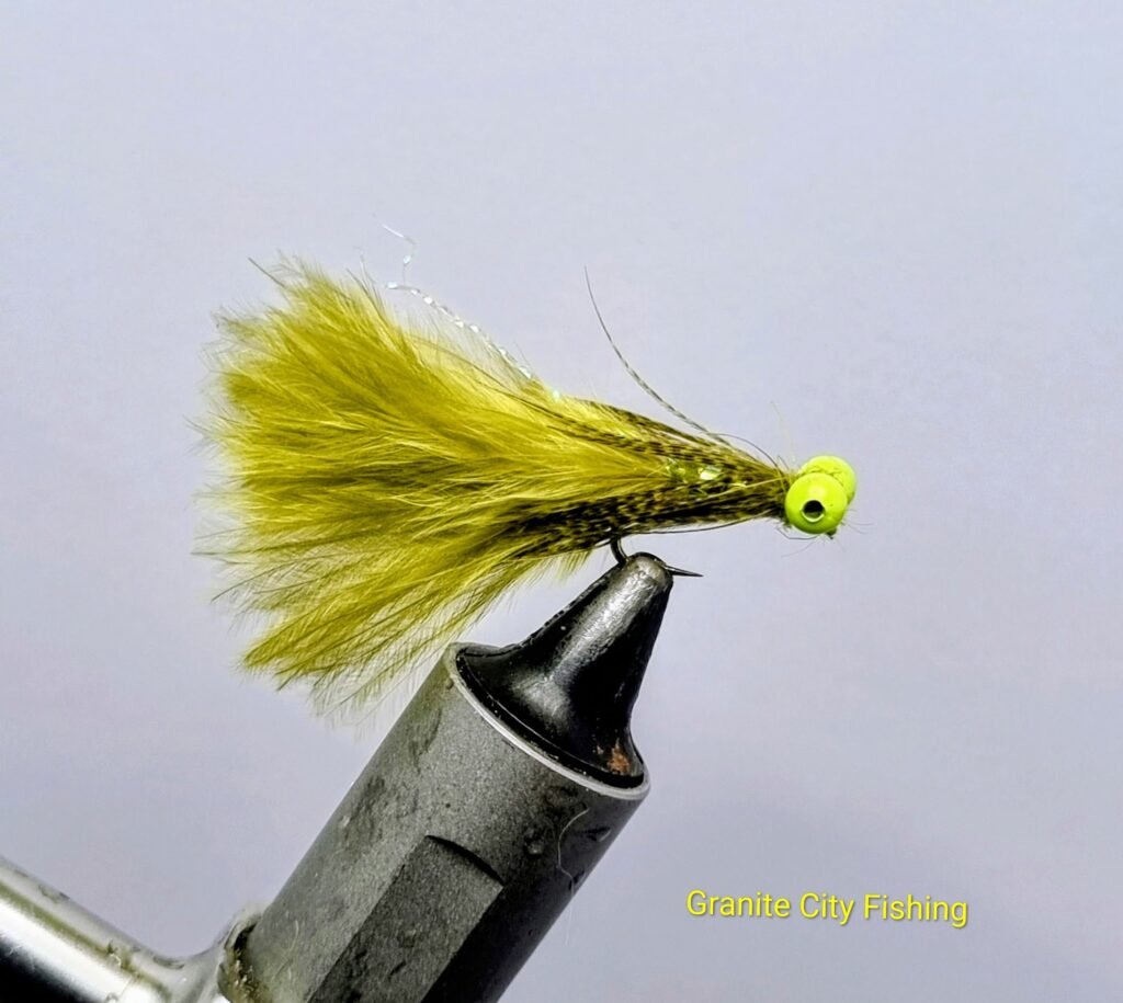 Chartreuse Dumbell Beaded Damsel Fly
