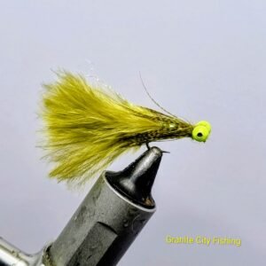 Chartreuse Dumbell Beaded Damsel Fly.