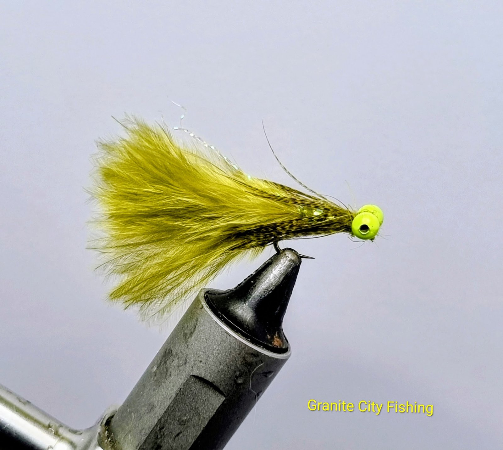 Chartreuse Dumbell Beaded Damsel Fly.