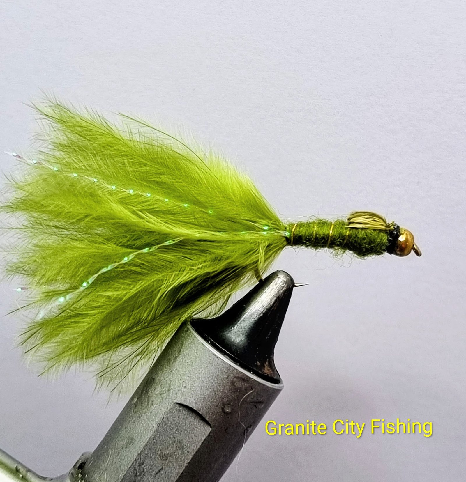 Olive & Gold Beadhead Damsel Fly.