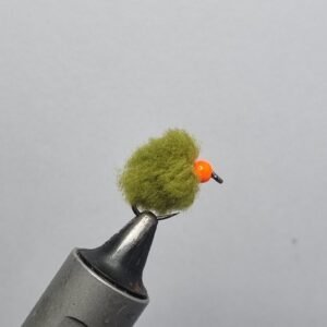 Olive & Orange Bead Head Egg Fly Barbless.