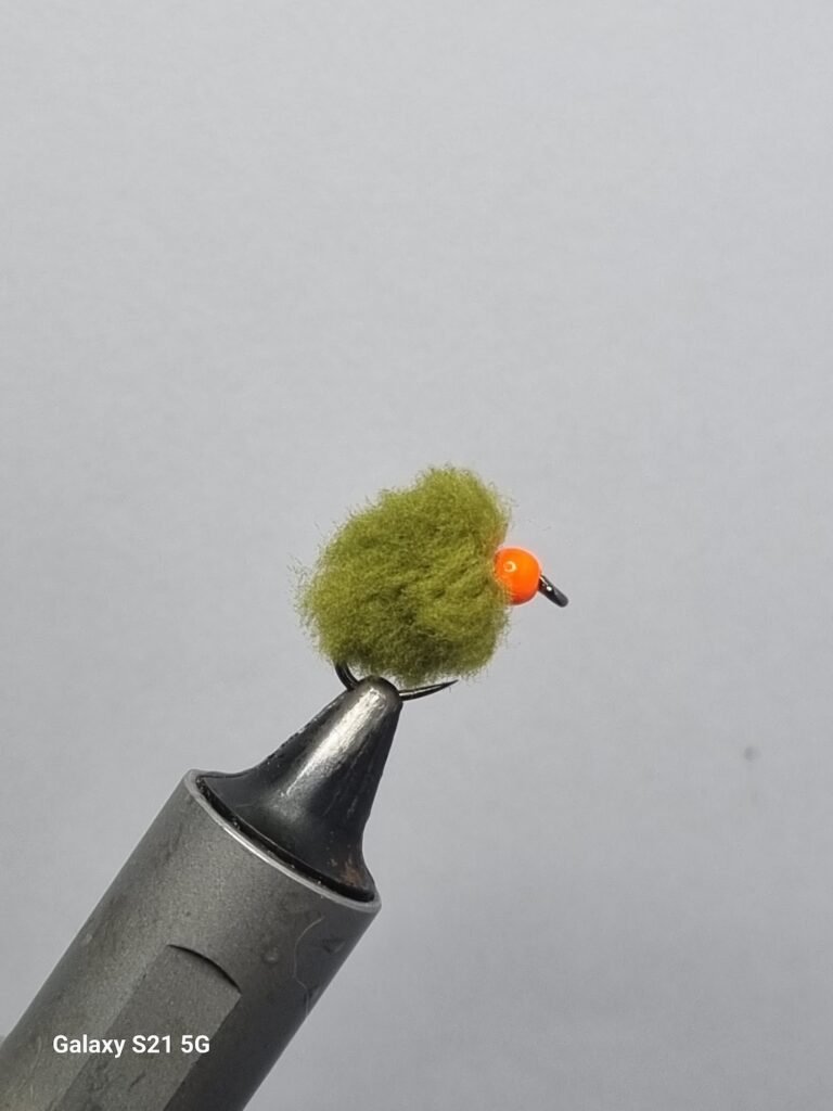 Olive & Orange Bead Head Egg Fly