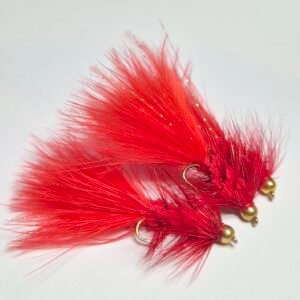 Red Wooly Bugger Gold Beadhead.