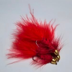 Red Wooly Bugger Gold Cone Head.