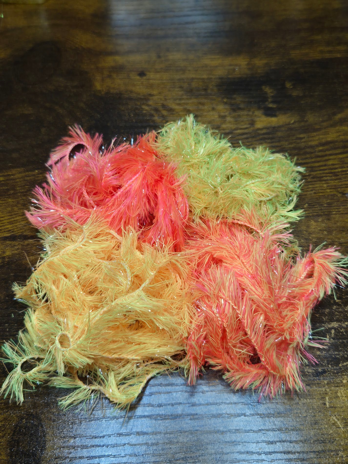Straggle Fritz fly tying material for creating colourful blobs, lures and stillwater trout flies.